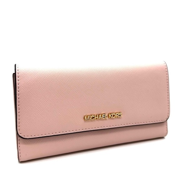 Michael Kors Large Trifold Wallet Powder Blush - Picture 2 of 7